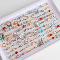 10/20/30/50Pcs/Lot Punk Finger Ring Set For Men Women Mix Style Flower Tai Ji Heart Love Snake Jewelry Party Gifts mix size 15-19mm&10pieces gray