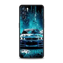 Sportinio automobilio JDM Tokijo driftas dėklas skirtas Oppo Find X6 Pro X5 A54 A53 A52 A9 A15 A95 A17 A16 A76 A74 A57 Reno7 Reno6 Pro Plus 5G dangtelis Oppo Find X5 blue