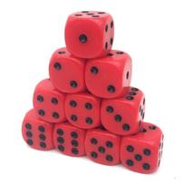 10Pcs/Set Acrylic Dice Set 6 Sided 16Mm D6 Carved Pattern Polyhedron Game Dice For Rpg Dungeons And Dragons Board Game red