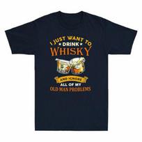 I Just Want To Drink Whisky And Ignore All Of My Old Man Problems Men's T-Shirt L brown