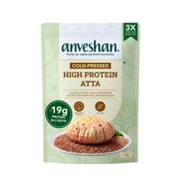 Anveshan High Protein Atta 1 KG | ~10g Plant Protein/Roti | Ancient Khapli Wheat + Pea & Brown Rice Protein | No Soy, No Maida | Low GI, Complet