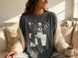 Cavalier King Charles Spaniel Iced Coffee T-Shirt: Cavie Mom Gift, Tee Cavie Dad, Cavie Owner, Gift for Cavie Lover, Cavie Parents Gift Idea 100 black