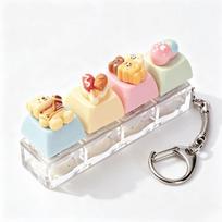 Bear Keycap Keyboard Clicker Toy Keyring Finger Button Button Keycap Keychain  Kids style2 beige