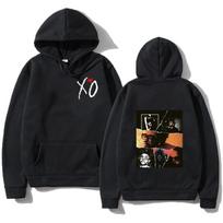 Unisex The Weeknd XO Fleece Hoodie, Hip Hop Singer Collage Graphic Double Sided Print Pullover Sweatshirt S