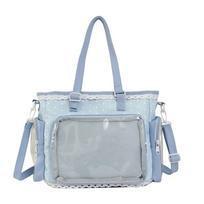 Large Capacity Lolita Crossbody Bag Ballet Style Anime Shoulder Bag Y2k Tote Bag  Girl white