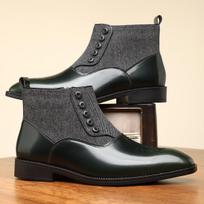 Fashion Men's British Style Leather Boots Classic Business Dress Boots Retro Pointe Toe Oxford Boot Men Chelsea Ankle Boots Botas Hombre 39