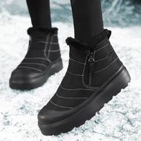 Fashion Women Warm Fur Lined Winter Snow Boots Waterproof Ankle Boots Outdoor Short Boots Comfortable Shoes Suitable for Cold Weather 43 geltona