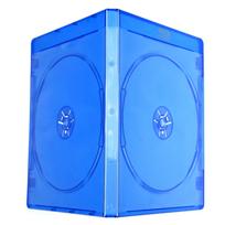 Blu-ray DVD CD Disc Storage Case 2-Disc Capacity Blue Plastic Holder 11mm blue