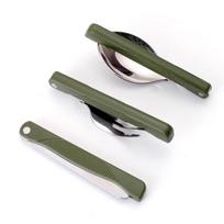 Žygiams Army Green Outdoor Camping Nešiojami kombinuoti stalo reikmenys nerūdijančio plieno stalo įrankių rinkinys žalia