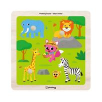 KC sertifikuotas – Pinkfong medinis dėlionės su kaiščiais 4 dalys (Laukinis gyvūnas / Vabzdys) 3 Parinktys #Wild Animal green