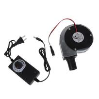 BBQ Ventiliatorius Oro Pūtiklis DC 12V Maitinamas Didelis Oro Srautas 110V 220V AC Maitinamas Ventiliatorius 1 gray