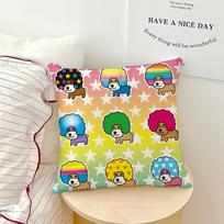 Japonija Kawaii Afro Ken pagalvės užvalkalas Sofa Svetainė Miegamasis Galvūgalis Atlošas Pagalvė Kvadratinė pagalvė Poilsio laikas Pagalvės užvalkalas 12x12Inch yellow