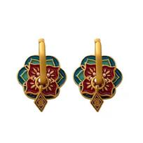 Sophisticated Enamel Ear Cuff Hypoallergenics New Chinese-style Ear Buckles Comfortable Earwear Women Accessories brown