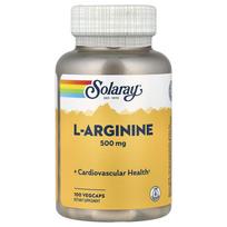 Solaray L-Arginine 500mg Vegetarian Capsules, 100 Count 100 pcs - 1 ea