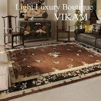 VIKAMA Antique Style Loop Pile Carpet Waterproof Living Room Sofa Tea Table Bedroom Bedside Cloakroom Floor Cushion Home Decor 40cm x 60cm black