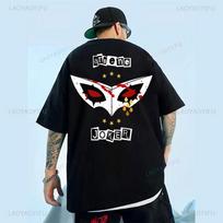 Persona 5 JOKER Anime Cartoon Gaming T-shirt Cool Boy High Street Graphic Unisex Tees Cotton Two Side Print Tops Fashion Clothes S įvairiaspalvis
