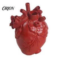 Gothic Style Flower Vase Heart Shaped Vases, Resin Vase, Creative Holder, Modern Art Artistic Decorative for Home Wedding Valentine Gift Desktop