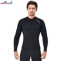 2mm Neoprene Wetsuit Top Long Sleeve Snorkeling Diving Surfing Warmth Protection Unisex Adult Size S-XXXL XXL beige