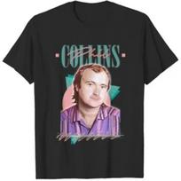 Phil Collins Retro 80s T Shirt Rock Music All Vintage Casual Graphic Fashion Soft Slightly Unisex Top For Everyday Wear M gray