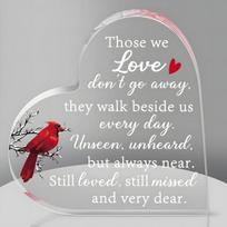 [2D Flat] [] 1pc Blulu Memorial Gift, Father, Mother, Cardinal Memorial to The Bereaved, Acrylic Heart Condolence, Sympathy Gift, Gift in Memory of Th 10x10cm