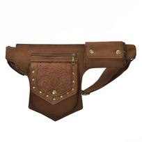 Ethnic Style Belt Waist Packs Phone Pack Drop Leg Belt Pouch Portable Chest Bag  Unisex brown