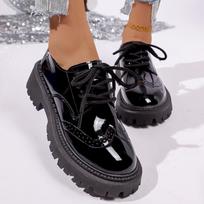 Women's British‑Style Flat Shoes, New Spring‑Summer European Cross‑Border Plus‑Size Retro Roman Front Lace‑Up Casual Shoes 35