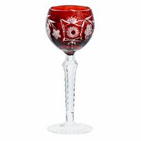 Bohemia Hand Blown Colored Crystal Wine Glass Hand Engraved Hock Goblet Classic Stemware for Fine Dining And Special Occasions