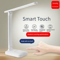 1PC LED Touch Switch White Folding Desk Lamp Bedroom Bedside Study Reading Eye Care Night Lamp USB Plug-in Dimmable White Desk Lamp white
