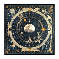 Kvadratinis Divinacijų Gobelenas Mėnulis Planetos Astrologija Staltiesė Tarot Staltiesė Stalo Danga Raganavimų Reikmenys A50 gray