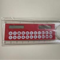 Mini Multifunctional Student Ruler with Solar Calculator, Angle Finder, and Magnifier (10CM) - Colorful Gift Stationery tamsiai mėlyna spalva