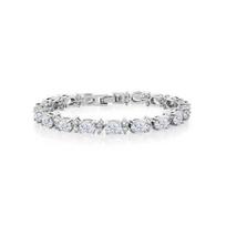 Baltas kubinis cirkonis Teniso apyrankė -925 sterlingų sidabras white
