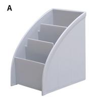 1Pc 3 Grids Remote Control Storage Box for Home Office Cosmetics Stationery Phone Desktop Organizer gray