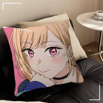 My Dress Up Darling Anime Personalized Pillow Dust Cover Bedroom Kids Party Decoration Pillowcase Birthday Children Gift Peach skin 18*18(CM)-1Pcs gray