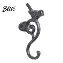 Farmhouse Style Wall Decor Vintage Iron Birdcage Mount Hooks Metal Bird Plant Hanging Basket Entryway Coat Bag Hangers Rustic Outdoor Garden A