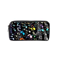 Rainbow Musical Notes Print Single Layered Pencil Case for Boy/Girls Best Gift Cartoon School Supplies Pencil Pouch for Children