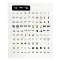 100Pcs Light Switchs Labels Sticker Transparent Household Light Fan Heater Sign Sticker Waterproof Switchs Panel Labels 55KF