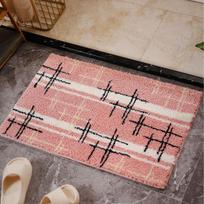 Japanese & Korean Style Quick-Dry Water-Absorbing Bathroom Mat - Dirt-Resistant Striped Rectangular Doormat 50x80 cm