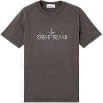 Stone Island Classic Logo Print Slim Fit Raglan Short Sleeve T-Shirt Men Tops Charcoal K1S152100020S0081-V0065 S black