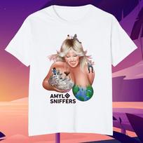 NEW Amyl And The Sniffers Band Short Sleeve White Shirt AM451 Unisex T-Shirt XXXL brown
