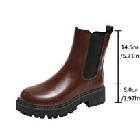Thick soled boots for women British style thin chimney boots  summer 2025 Chelsea short boots for women 35