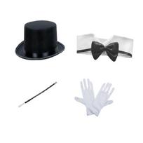4/5 vnt. Suaugusiųjų magas Cosplay kostiumas Helovino vaidmenų apranga šokių vakarėliui black