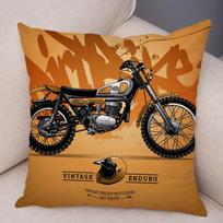 Colorful Motorcycle Cushion Cover Decor Vintage Style Bike Race  Pillowcase Soft Plush Pillow Case for Sofa Home Car xcm 45X45cm