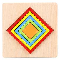 Wooden Geometric Shapes Montessori Puzzle Toys Sorting Math Bricks Preschool Early Learning Educational Toys for Children yellow