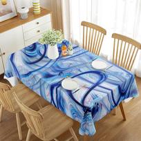 Colourful Flowing Line Swirl Tablecloth, Abstract Line Geometric Lines Image Artwork,Dining Room Kitchen Rectangular Table Cover 70x70cm