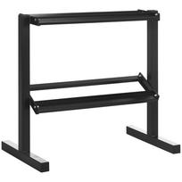 Dumbbell Rack of 2 Levels Storage Stand for Dumbbells Steel Load 270 kg 94x52.5x82 cm Black 94 x 52.5 x 82 cm