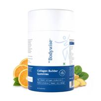 Be Bodywise Collagen Builder Gummies for Skin Regeneration | 60 Day Pack | With Sesbania Extract & Multivitamins | Improves Skin Elasticity, Red