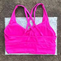 Solid Color Women Cross Back Bra Fitness Underwear Soft Fitness Sport Bra Top Gym Yoga Athletic Workout With Chest Pad M gray