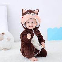 Husky Romper Baby Boy Girl Pajama Newborn Bebe Clothes Cute Bodysuits Flannel Warm One-piece Winter Halloween Animal Outfit 12M(12-18 Months) gray