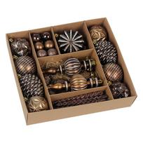 52PCS Vintage Style Design Christmas Ball Ornaments Glittery Christmas Balls  Holiday Celebration 52PCS