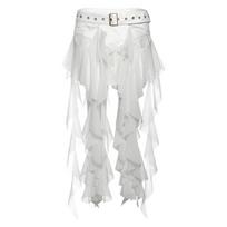 European and American style summer new women's clothing retro niche characteristics ruffle edge tassel thin versatile waist seal One size fits all white